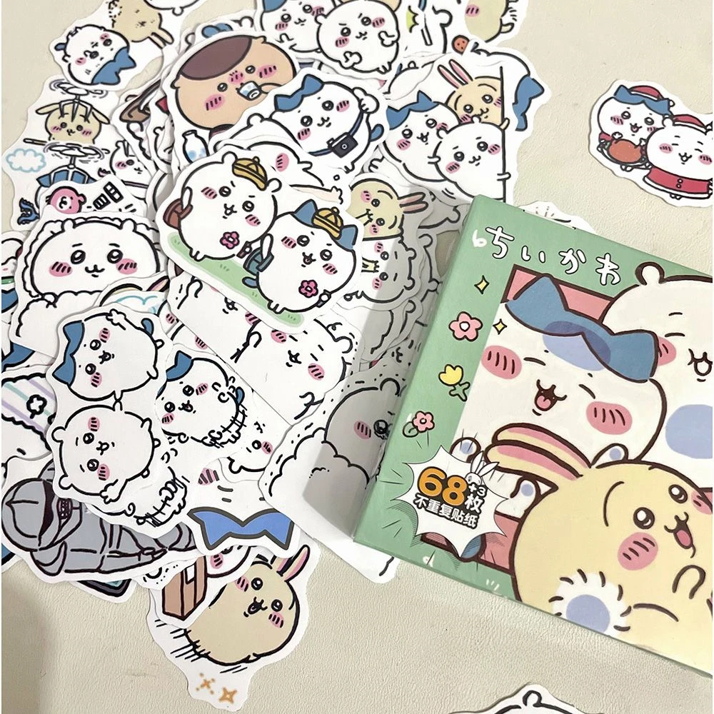 60pcs/box Kawaii Chiikawa Stickers Anime Cute Decals for Children's Laptop Luggage Scrapbook Water Bottle Stickers Kid Toys Gift