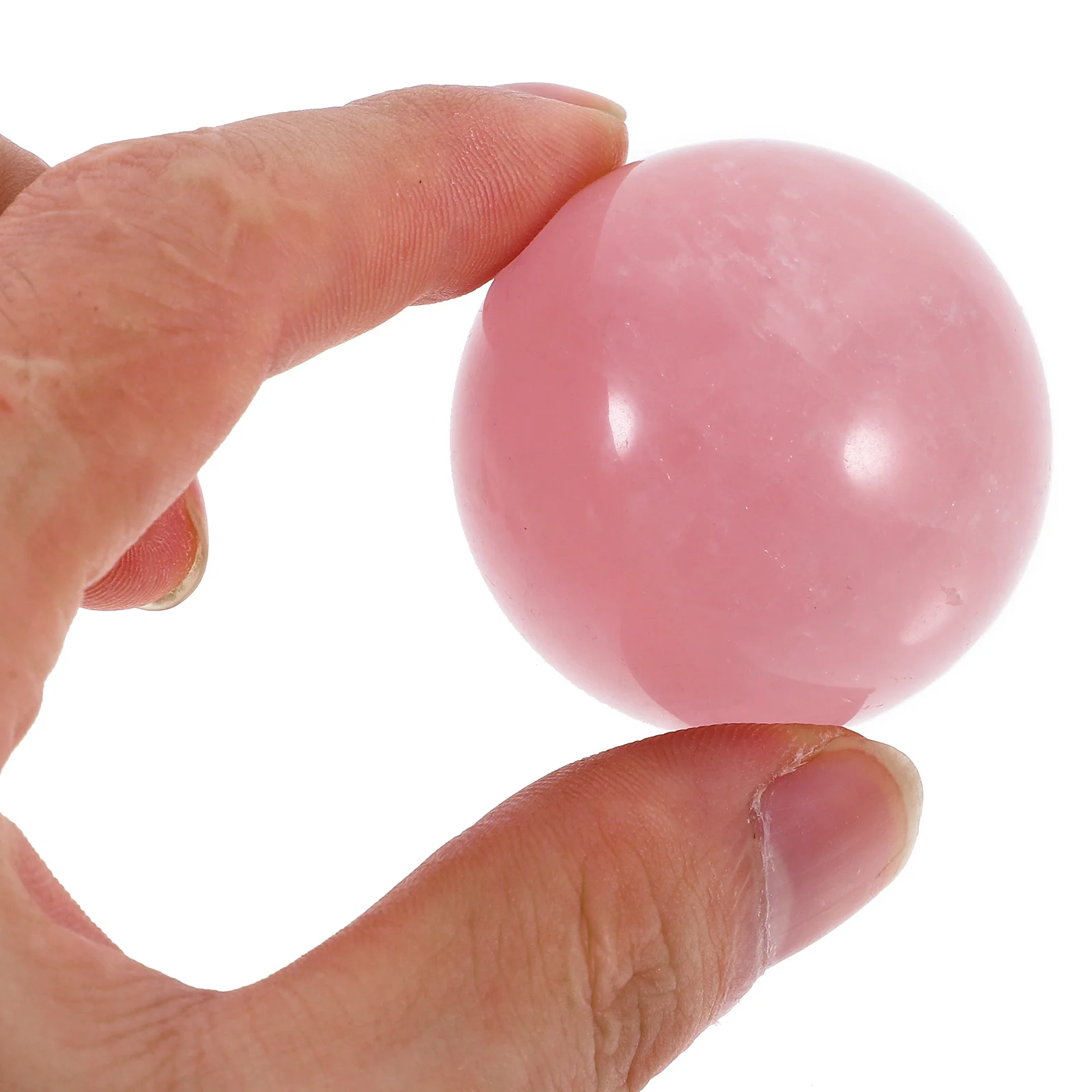 

Pink Crystal Ball Exquisite Desktop Ornament Home Office Decor Creative Crystal Sphere Gift Portable Smooth Stone Artwork