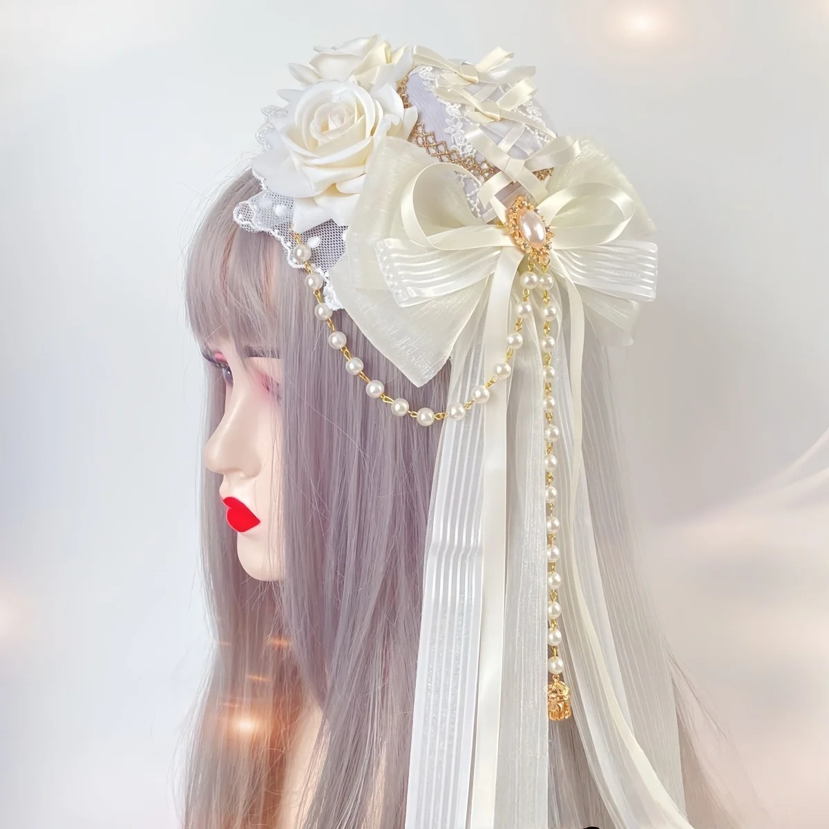 Lolita cocar mini cartola helloween natal princesa laço arco lolita chapéu para cosplay feminino meninas grampo de cabelo acessórios