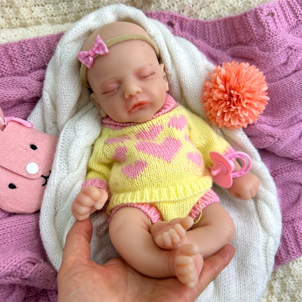 

12-дюймовая силиконовая кукла-реборн для девочек, ручной работы, мягкая на ощупь, кукла-младенец для подарков на день рождения и Рождество