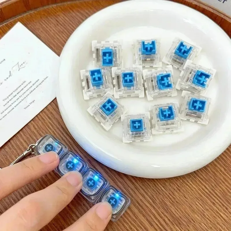 Mechanical Switch Fidget Toy DIY 3D Print Click Button Keycap Emit Light Handmade Blue Axis Creative Keyboard Parts Funny Toy - view 5