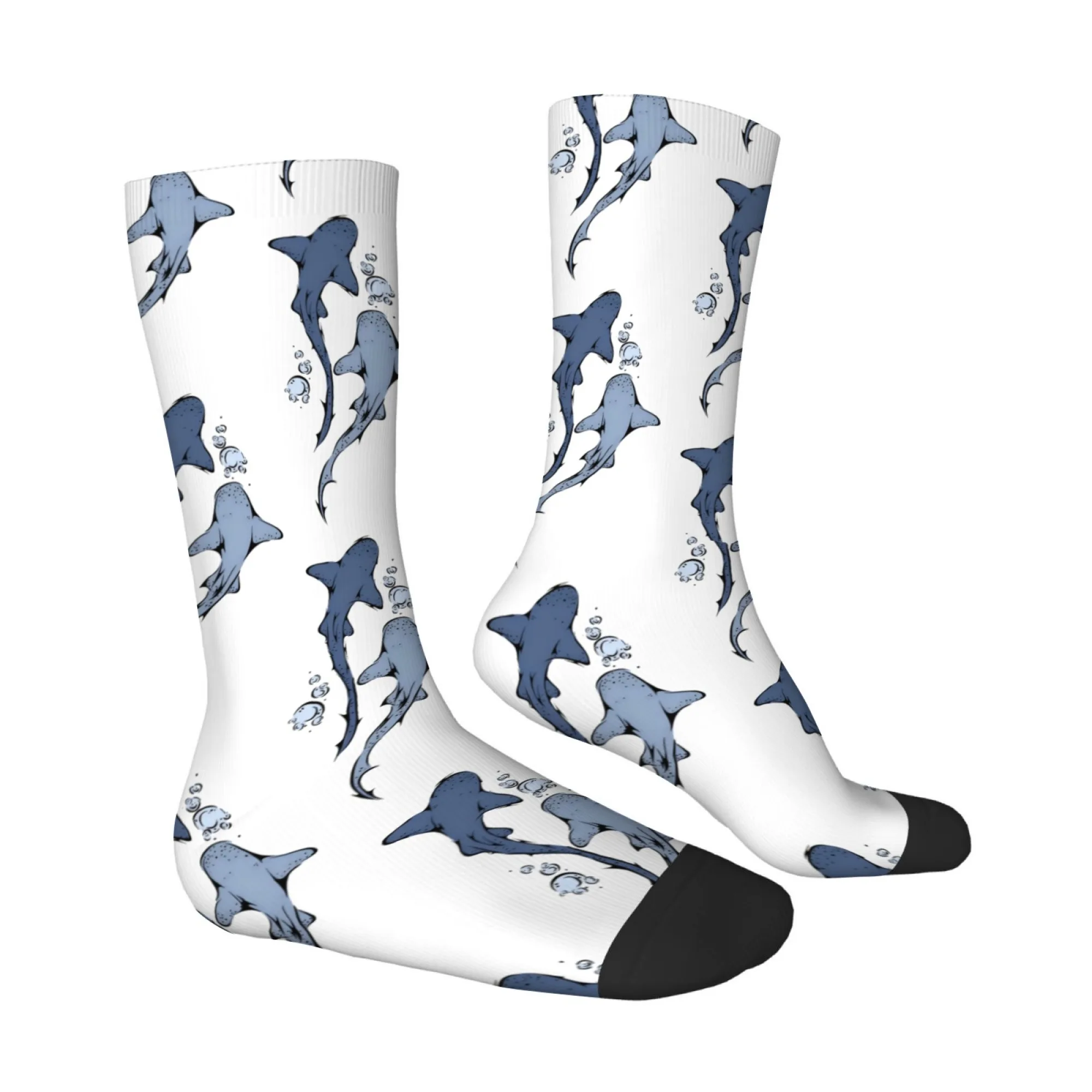 

Shark Bubble Socks Breathable Soft Skin Friendly Men's Socks Fitness Running Cycling Trendy Comfortable Street Style Great Gift