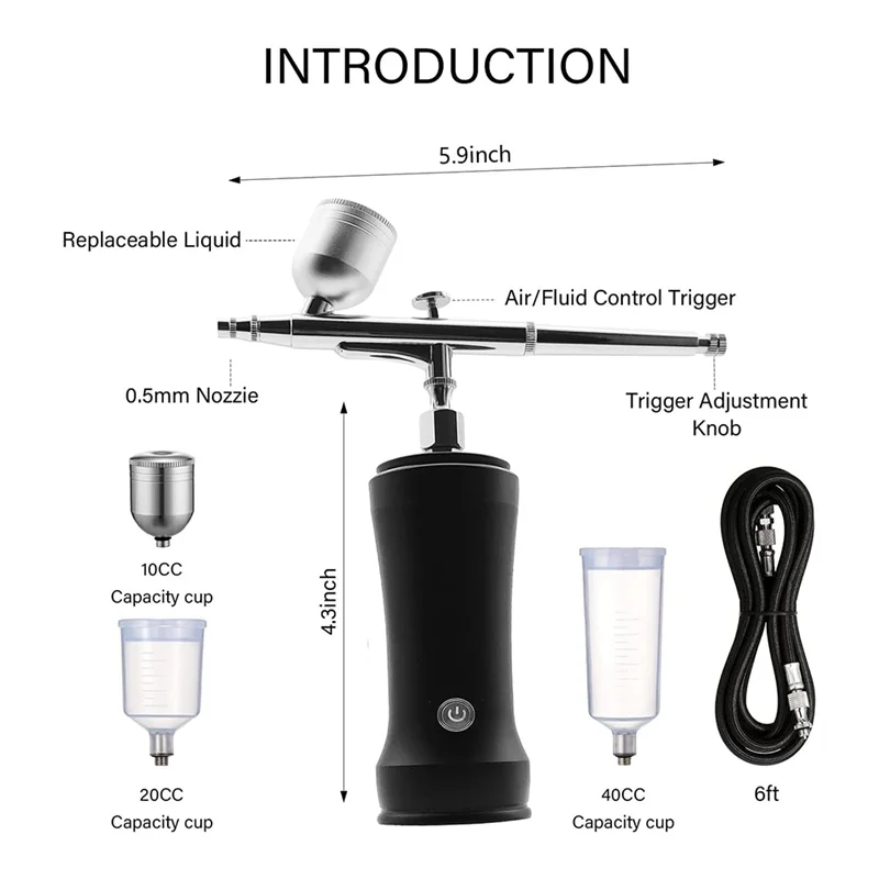 

【Fast Delivery】Airbrush Kit With Compressor,30PSI Cordless Airbrushgun Kit With Air Hose Rechargeable Handheld Airbrush Set For