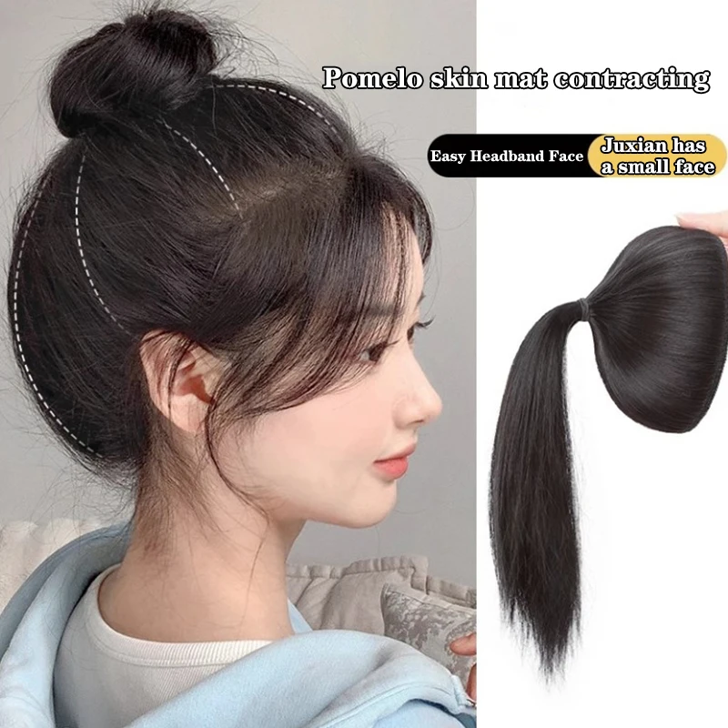 

Pomelo Skin Wig Meatball Head High Ponytail High Cranial Crest Panfa Artifact Fluffy And Natural Styling Tool Accessories