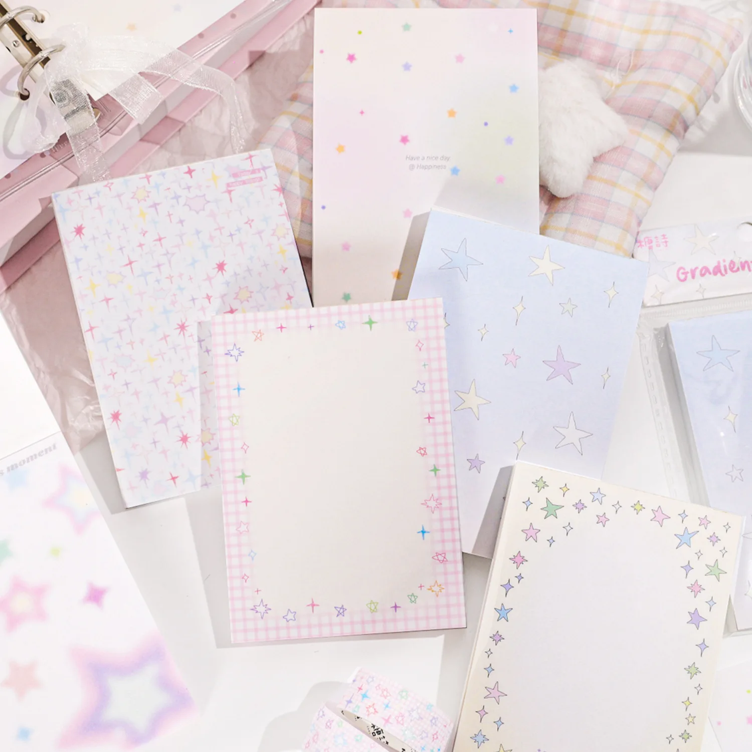 MINKYS 80 Sheets/Piece Kawaii Star Memo Pads Paper To Do List Journal Note Paperlaria DIY Material Stationery