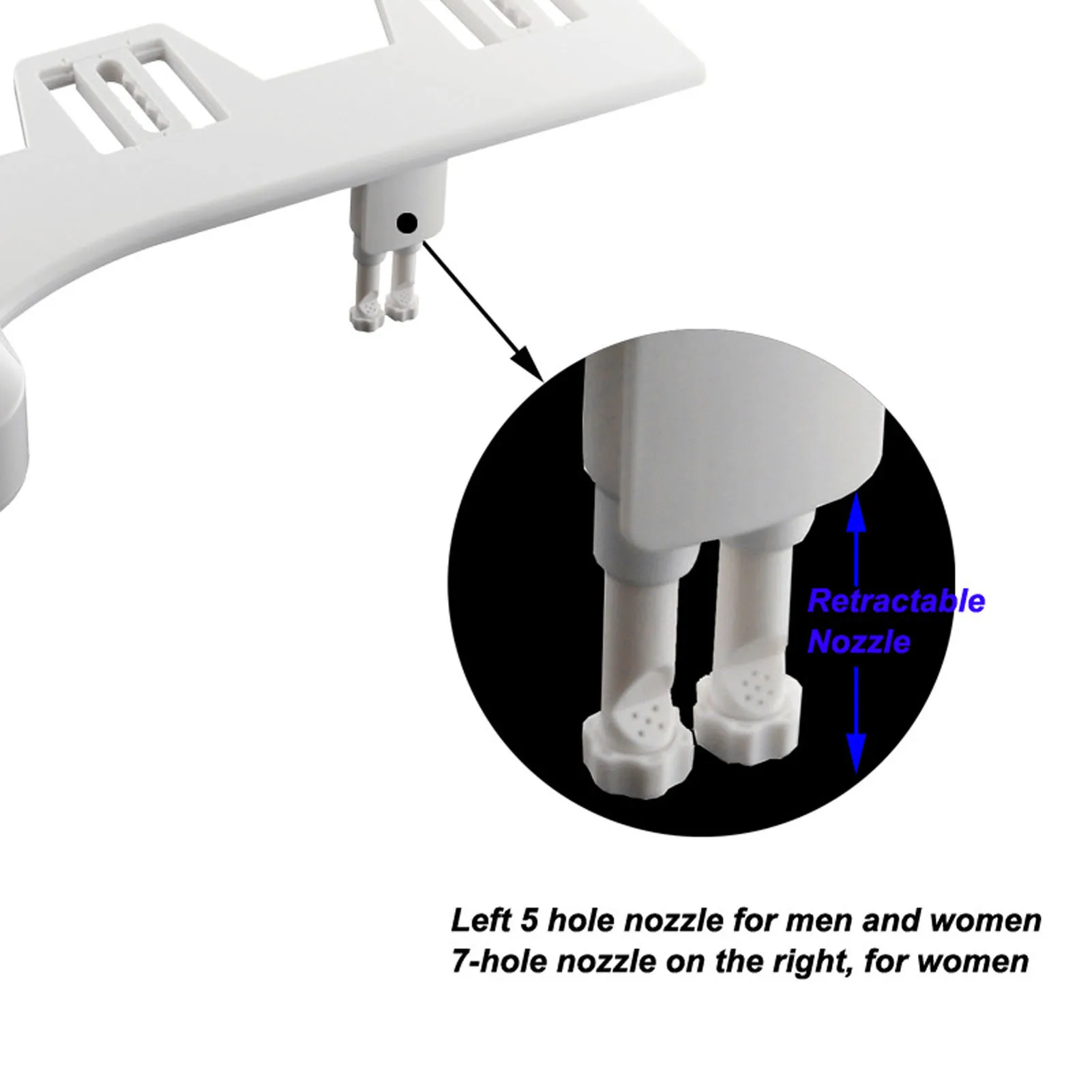 Przystawka do bidetu Samoczyszcząca podwójna dysza Regulowane ciśnienie wody Zimna woda Toaleta Bidet do kobiecej mycia