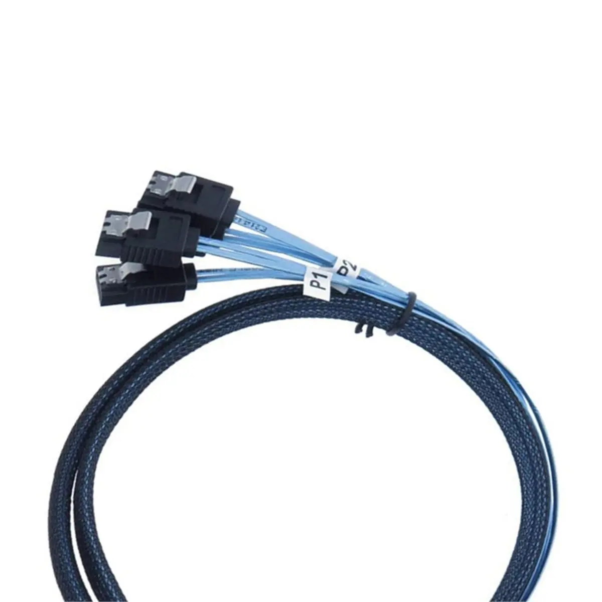 NEW FACTORY~Mini Slim Line SAS 4.0 SFF-8654 4i 38 Pin Host to 4 SATA 7 Pin Target Hard Disk Fanout Cable for Server Computer A