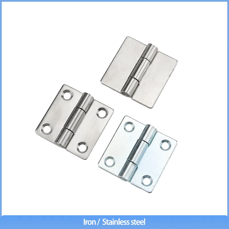 

304 Stainless Steel or Iron Hinge for Distribution Cabinet Doors - Industrial Hinge Silent Folding Thickened Flat Opening Hinge