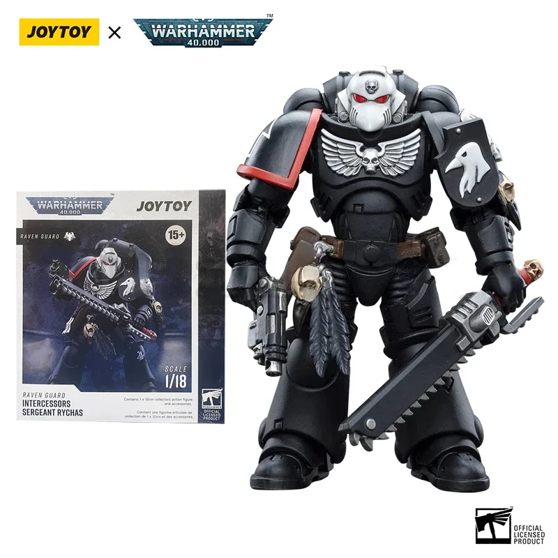 In Voorraad JOYTOY 1/18 Action Figure (4 Stuks/set) 40K Raven Guard Intercessor Anime Militaire Figuur