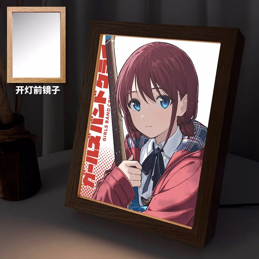

Anime Girls Band Cry NINA ISERI MOMOKA KAWARAGI Lamp Ornaments Figure Desk Frame Mirror Cosplay Kids Collection Toy