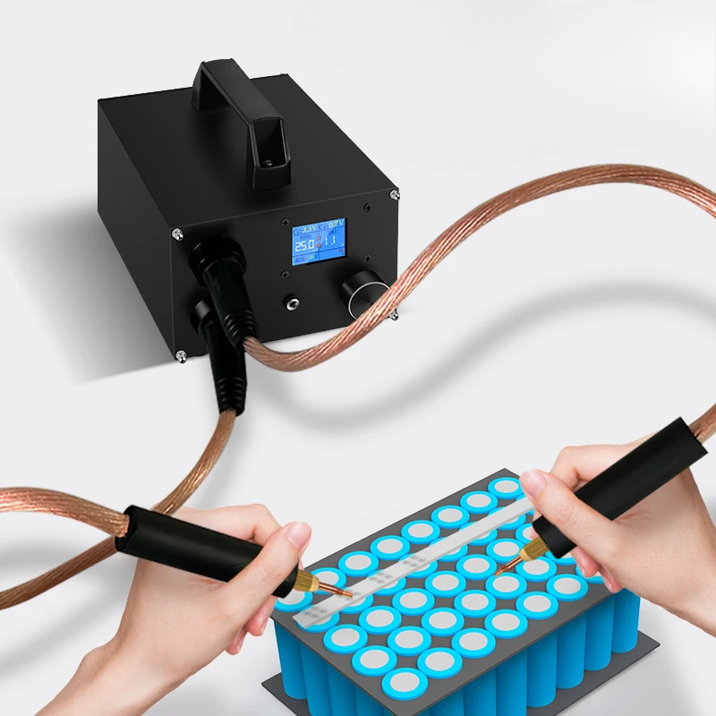 220V/110V Gears Spots Welding Machine Double Capacitors Energy Storage Dual-pulse Welding Battery Spot Welder Portable