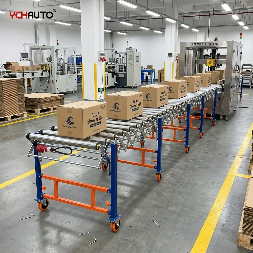 Warehouse Sorting & Distribution Electric Expandable Roller Conveyor 360° Curved Powered Curve Conveyors