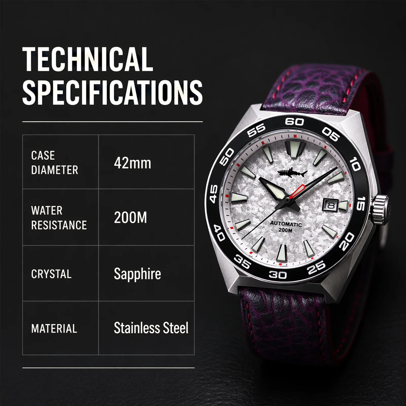 Men's Automatic Diver Watch Heimdallr Monster NH35A 20Bar C3 Luminous 48mm Steel Date Watch