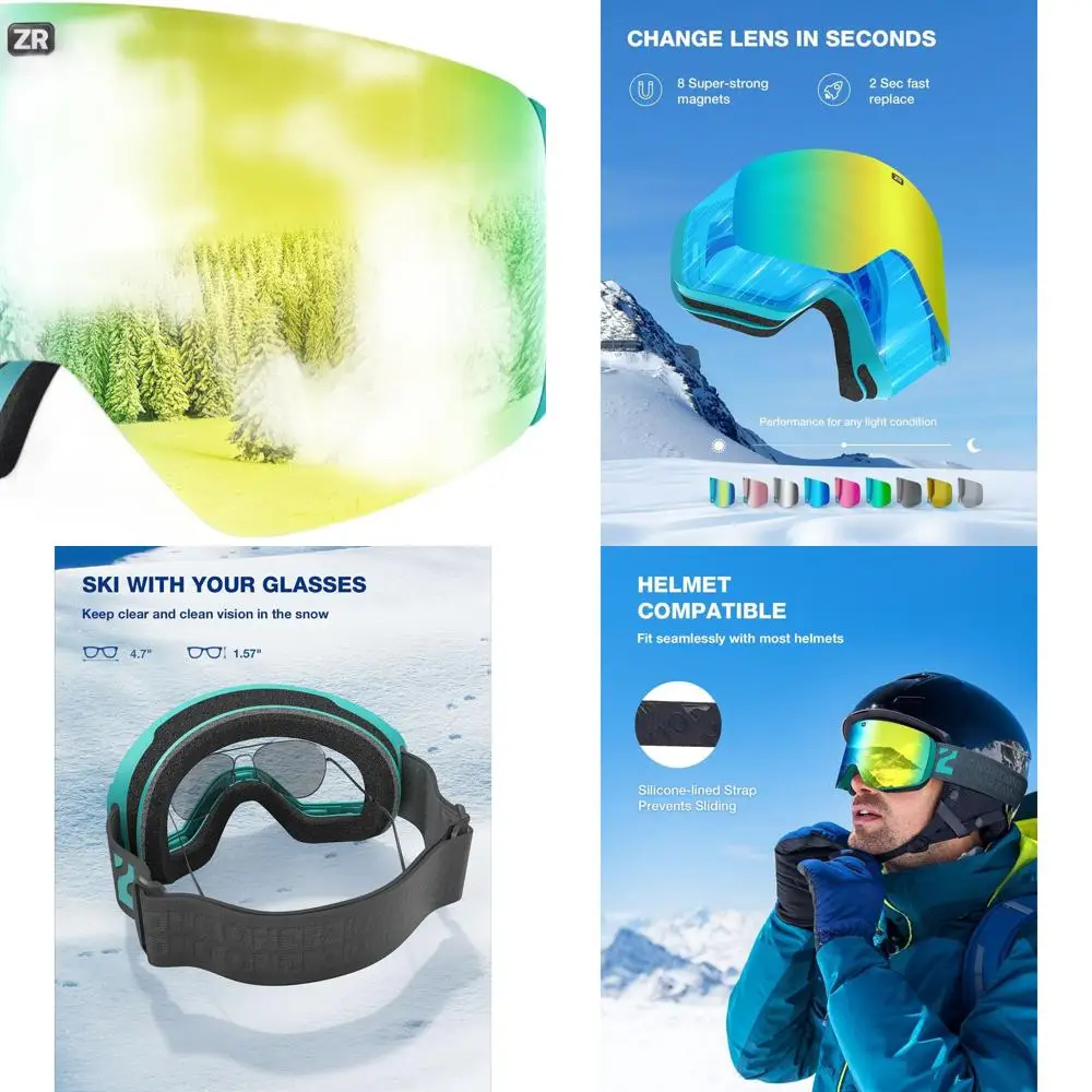 

Магнитные цилиндрические очки для лыж и сноуборда с линзами X11 для мужчин и женщин