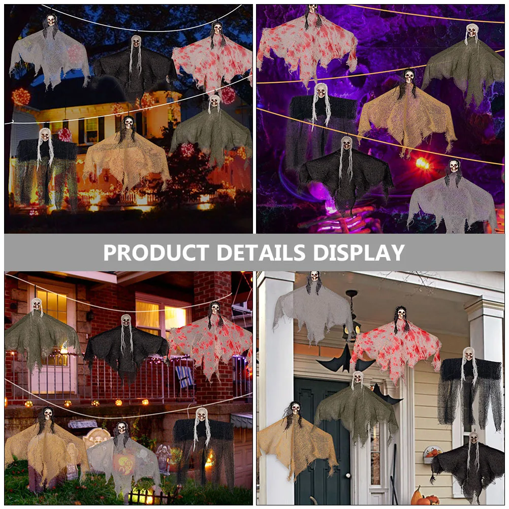 

6Pcs Hanging Ghost Halloween Decorations Scary Haunted Outdoor Ghost Decor Halloween Party Hanging Decor