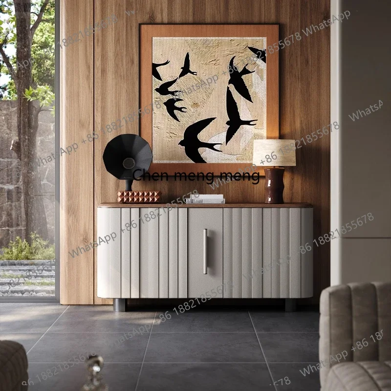 Side cabinet solid wood, living room locker, household partition high-end porch cabinet  R