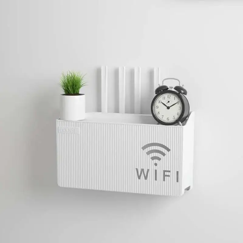 Caja de almacenamiento de enrutador Wifi inalámbrico, decoración de enchufe de sala de estar, decodificador de TV montado en la pared, organizador