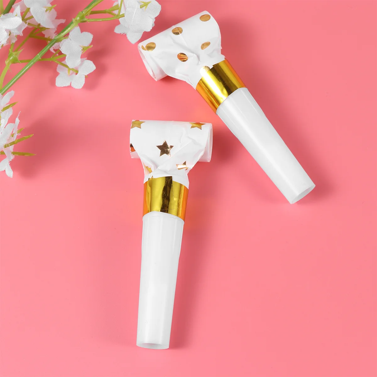 

30Pcs Whistles Entertaining Blowouts for Kids Adults Christmas Wedding Party Favors Compact Design Golden