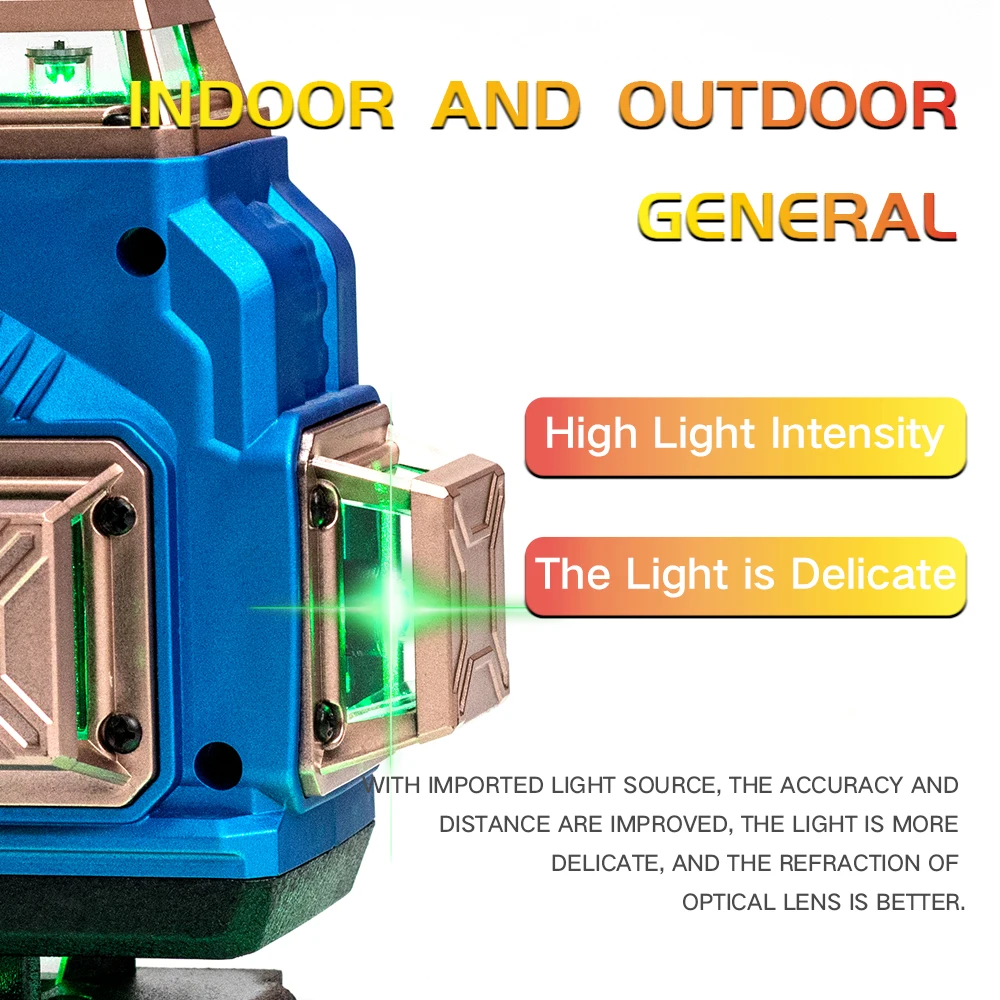 Honminda Laser Level 16 Lines 4D Self-Leveling 360 Horizontal And Vertical Cross Super Powerful Green Laser Level