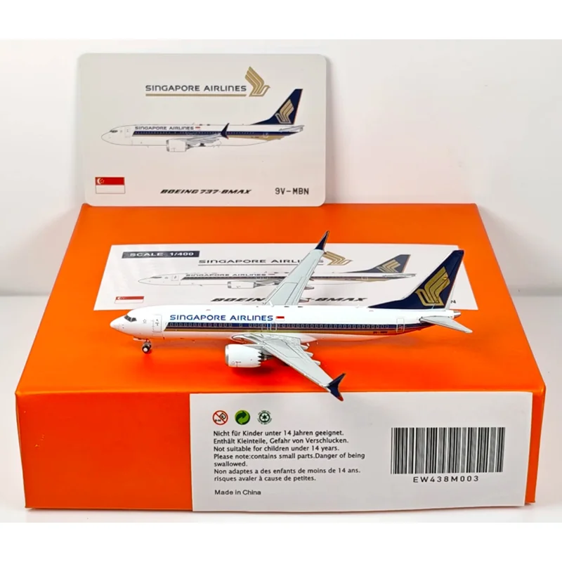 

JC Wings литой под давлением масштаб 1/400 EW438M003 Singapore Airlines B737MAX8 9V-MBN модель самолета из сплава Коллекционная декоративная модель