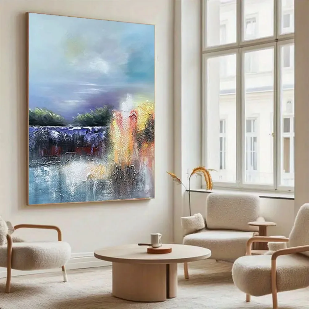 

Large-Size 100% Hand-Painted Abstract Oil Paintings Thick Textured Wall Art Large Mural Living Room Decor Poster Canvas Drawing