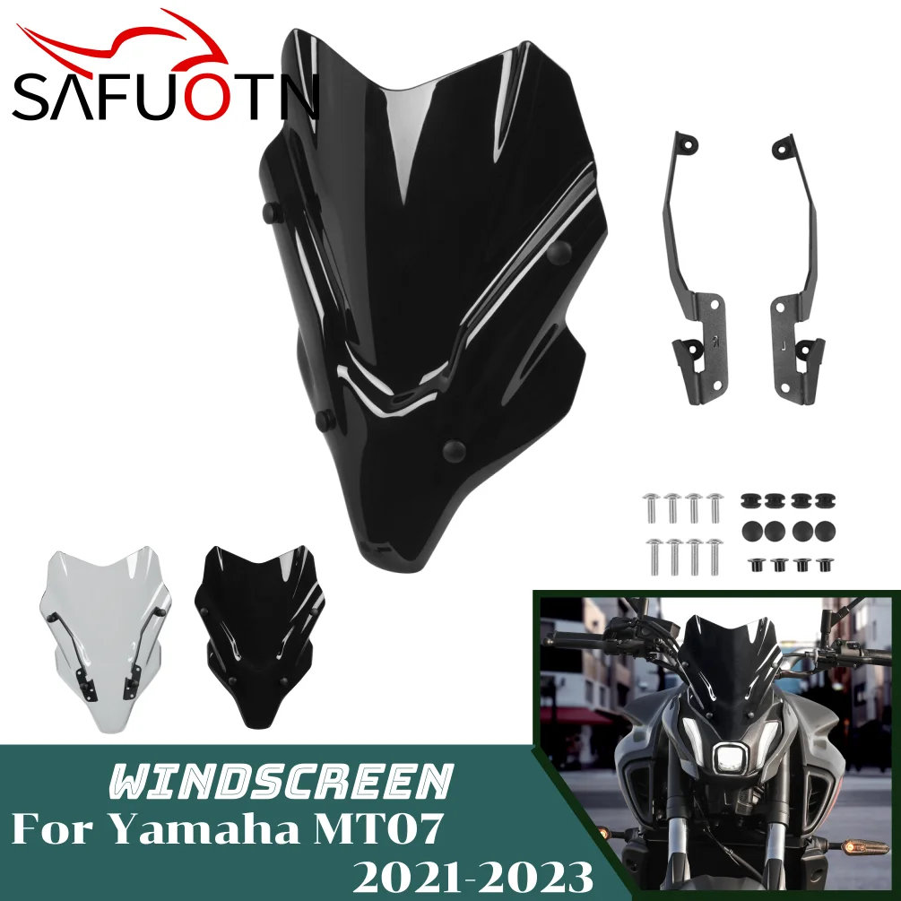 for MT-07 Windshield Windscreen for Yamaha MT07 2021-2024 2023 MT 07 Motorcycle Front Wind Deflector Screen Shield Accessories