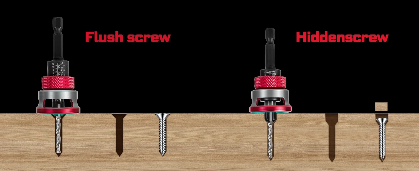 Geinxurn Countersink-Bohrerset (1/8"-1/2"), Präzisions-Fasen- und Senkwerkzeug – Detail 7