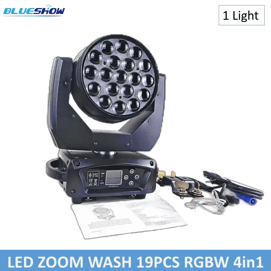 Zoom Lyre Wash Dmx512 19X15W Led Wash Zoom Rgbw Moving Head Light Flycase Option spotlight Dj Lights Nightclub Disco Stage