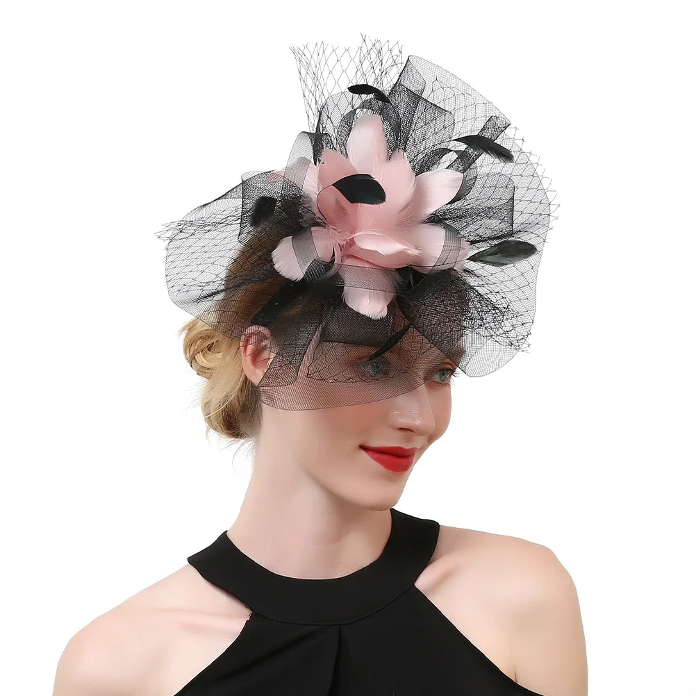 

Women's Fascinator Headband Mesh Tea Party Hat with Clip for Wedding Cocktail 1920S Party Church Afternoon Wear Comfortable