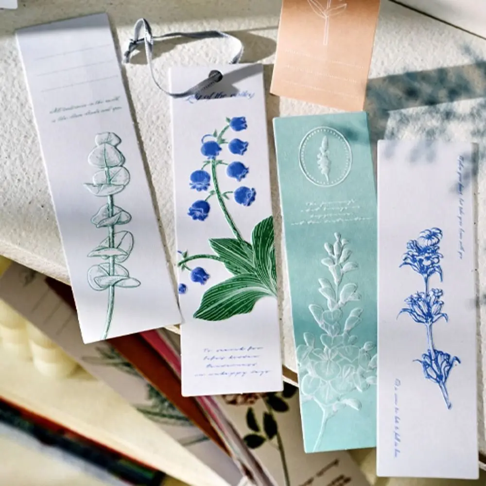 Beautiful Flowers Paper Bookmark Specialty Natural Flower Plant Message Cards Rectangle Paper Beautiful Flowers Bookmarks