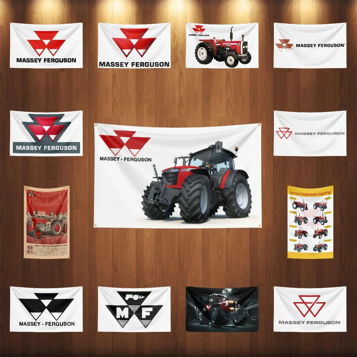 Bandera de tractores MF m-Massey Fergusons, herramienta impresa Digital de poliéster, tapiz, pancarta, cortina para decoración agrícola, 3x5 pies