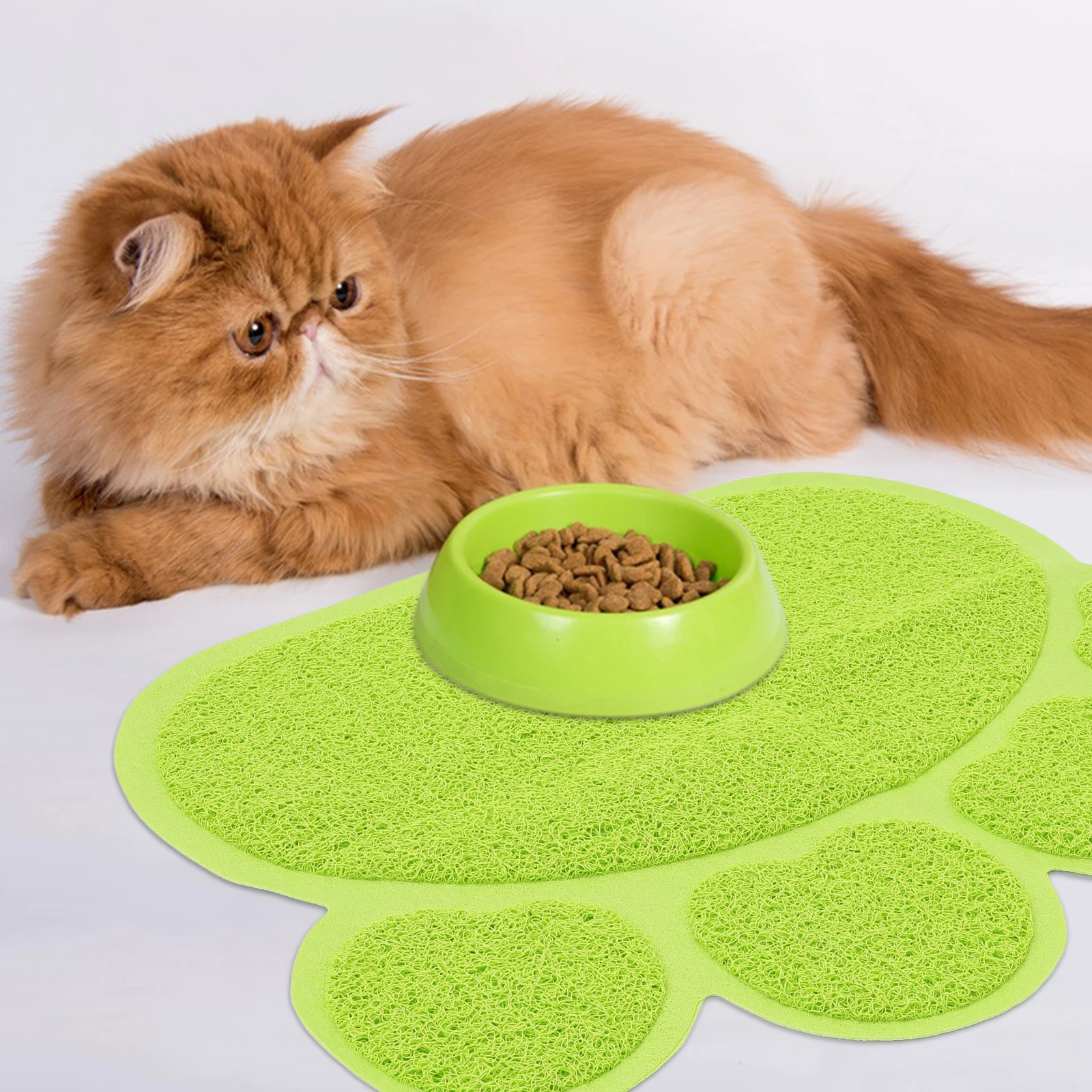 القط القمامة باو على شكل كبير عدم الانزلاق قابل للغسل الحيوانات الأليفة تغذية حصيرة للقطط الداخلية هريرة لوازم صندوق نفايات وسادة حصيرة