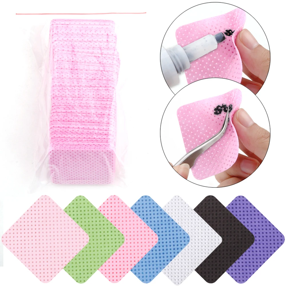 

200Pcs Lint Free Nail Wipes Nail Polish Remover Pads Eyelash Extension Glue Cleaning Wipes Absorbent Soft Removal Manicure Tools