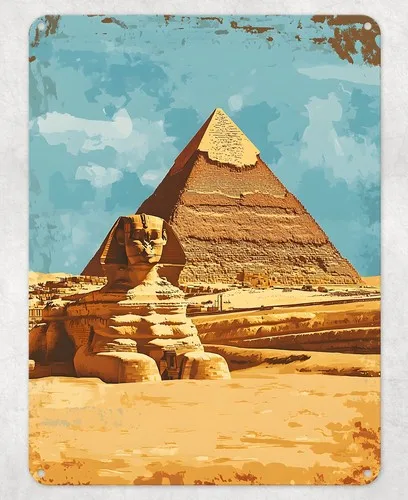 Pyramids Giza Egypt Cairo Metal Poster Wall Tin Sign Man Cave Shed Home Plaque --Tin Sign