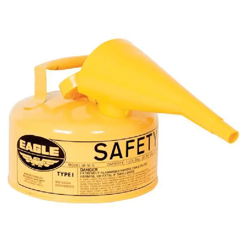 

Safety Can, Galvanized steel, 1 gal, Yellow, 9 in Dia., Diesel