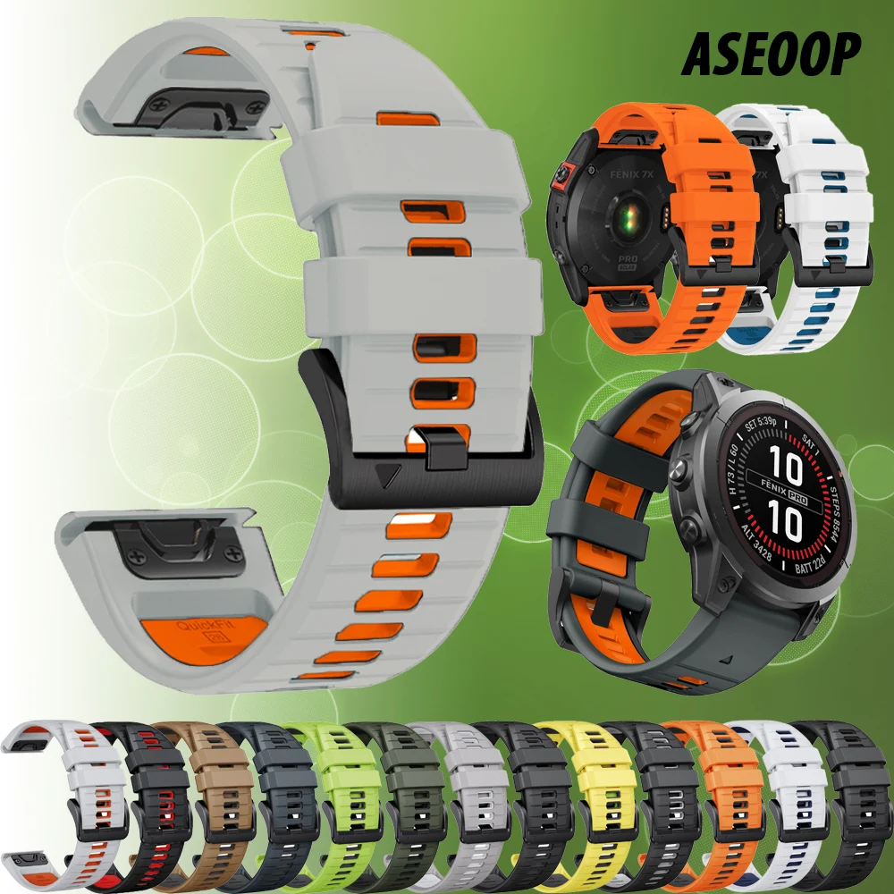 

Ремешок для часов 22 26 мм Quickfit Силиконовый ремешок для умных часов Garmin Epix Pro 47 мм Instinct2 Fenix 7X 7 6X 6 Pro 5 5X Plus Браслеты
