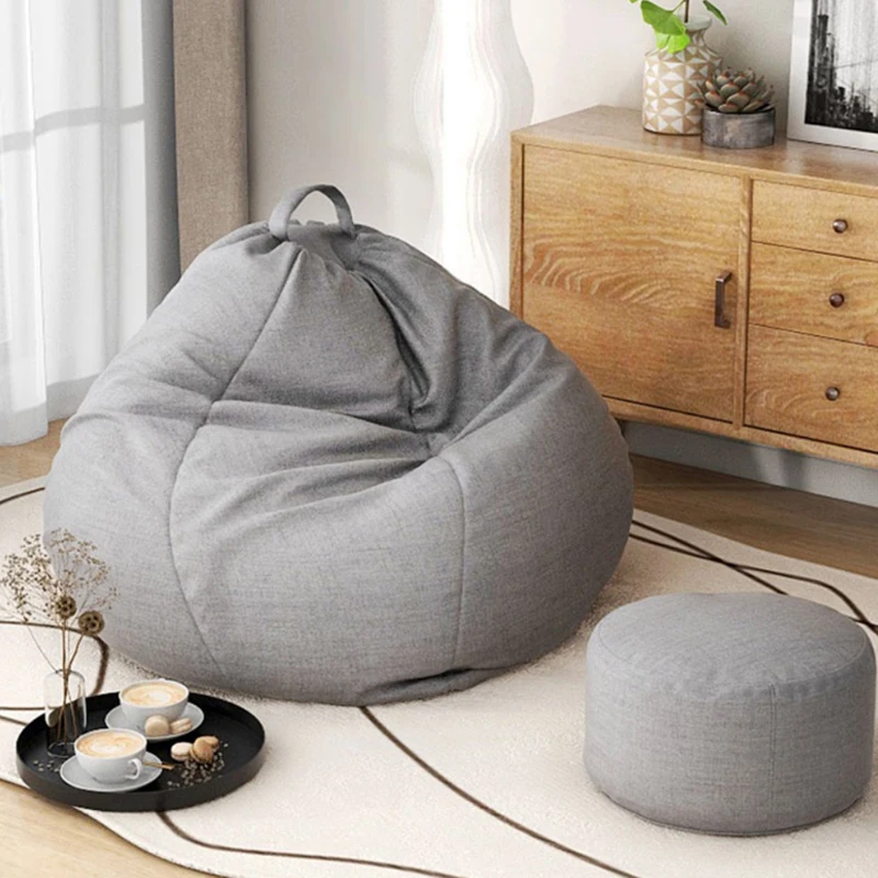 Pouf Inclinable Jaune, Canapé Assis Rond, Fermeture Éclair, Confortable, Mobilier Moderne