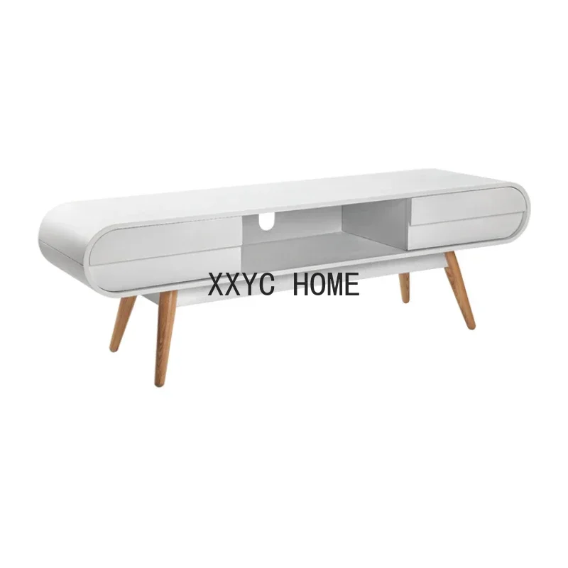 Mueble de TV de madera maciza para sala de estar, apartamento pequeño, mueble de suelo moderno y sencillo creativo para dormitorio