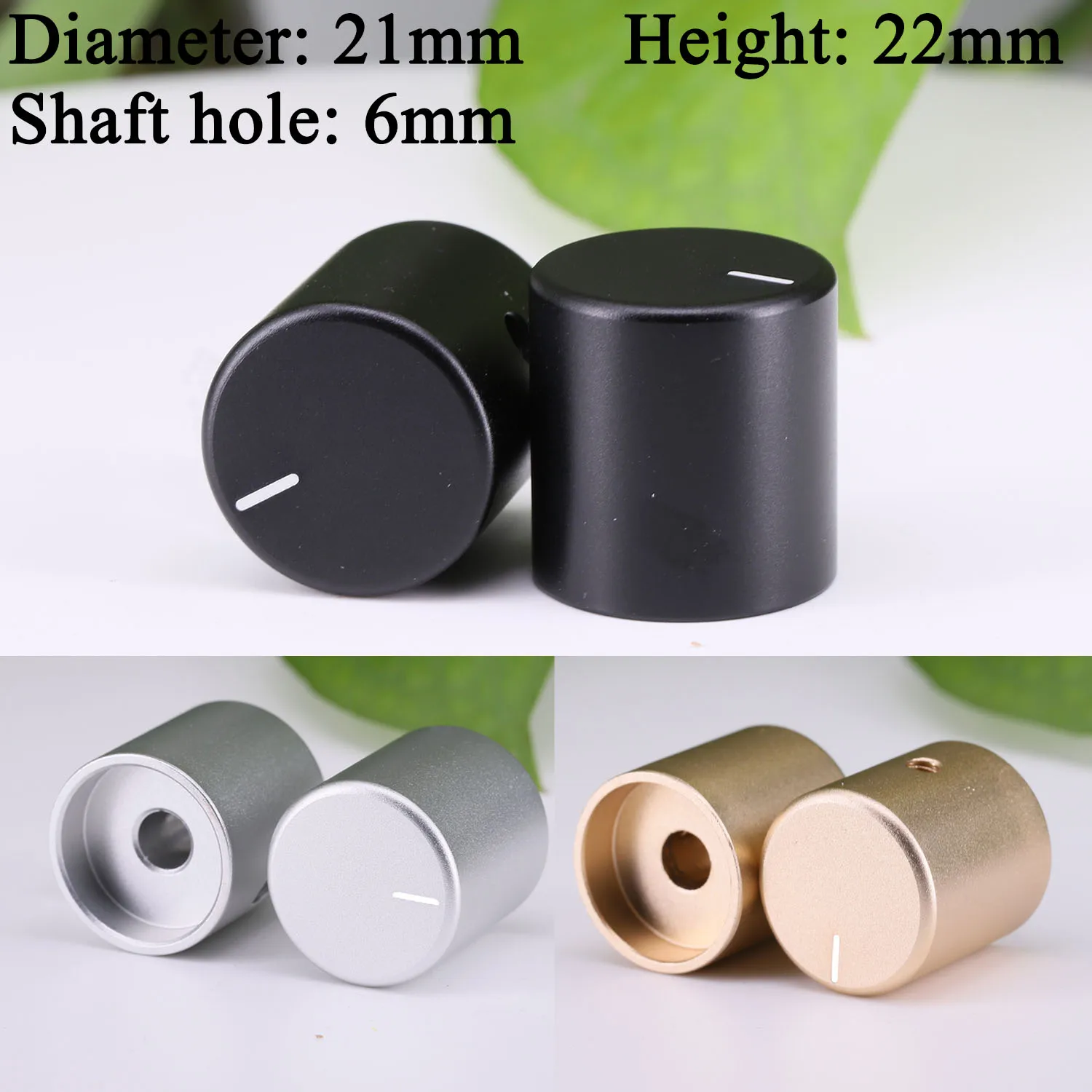 1 szt. Pokrętło regulacji głośności 21mm 25mm 30mm 35mm 48mm Aluminiowe pokrętło potencjometru Przycisk HIFI Samochodowe audio AMP DAC CD Pokrętło regulacji głośności — zdjęcie produktu 2