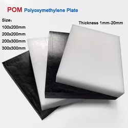 White/Black POM Sheet Board Hard Plastic Polyoxymethylene Plate Thickness 1mm - 20mm for DIY Raw Material CNC Model Board