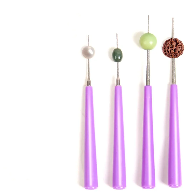 4Pcs Diamond Enlarger Needles Set Manual Hole Expander Tool for Pearl Glass Beads DIY Jewelry Making Hand Drilling Accessories