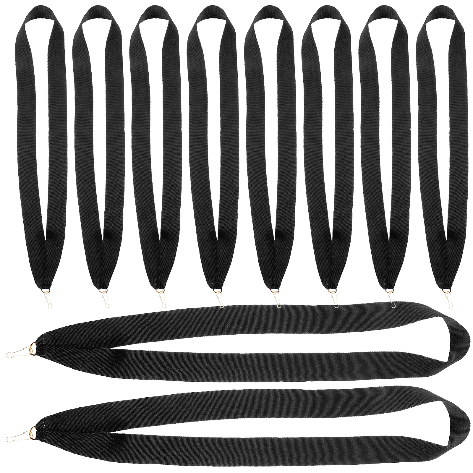 

10 Pcs Medal Lanyard Hanging Lanyards Neck Ribbon Black Hooks Straps Triangle Competition Sports Meeting