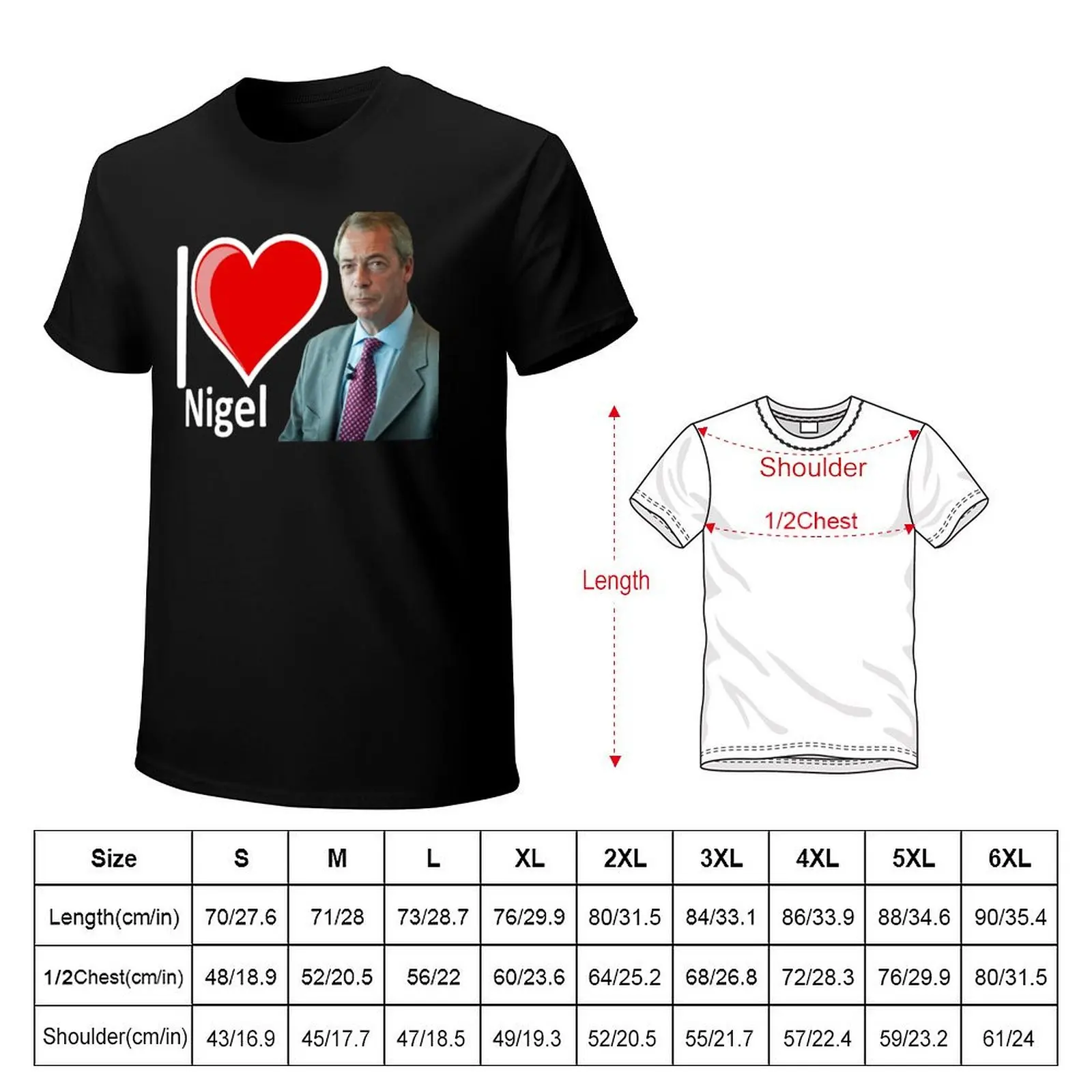 Fantastic I Love Nigel Farage Gifts T-Shirt Basic Daily Outfit Short Sleeve Tee