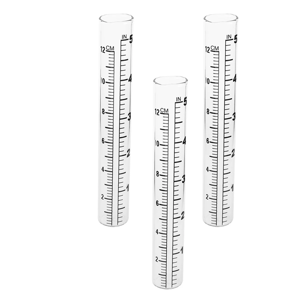 

3Pcs Transparent Rain Gauge Tubes Replacement for Garden Easy Read Professional Weather Resistant Outdoor Tool