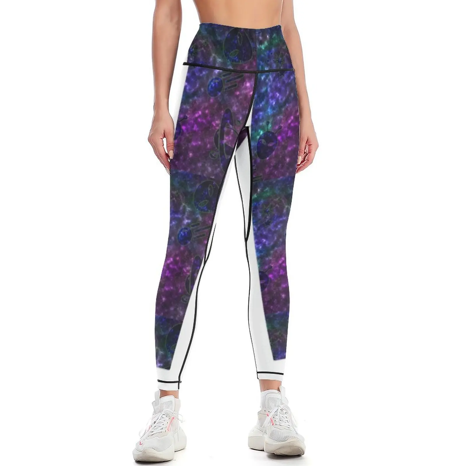 90's Space Neon Bowling Alley Carpet Leggings Sports pants woman Women's push up Womens Leggings