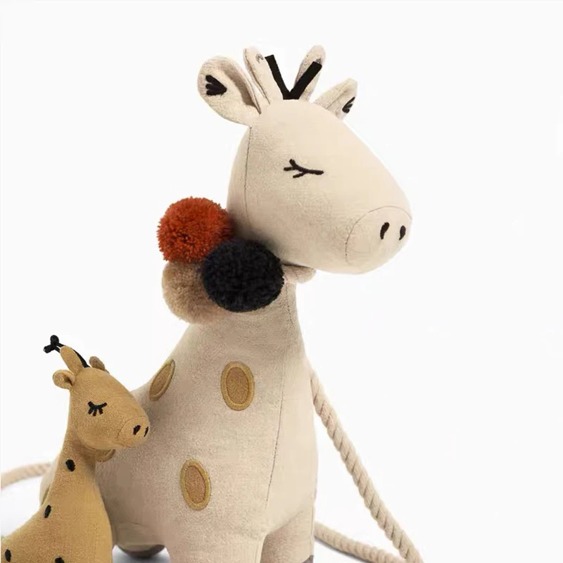 Cute Giraffe Plush Purse Cartoon Animals Shape Crossbody Bag Kid Shoulder Bags Girls Birthday Presents