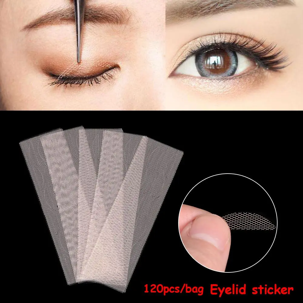 120 stücke Mehrzweck Doppel Augenlid Band Natürliche Unsichtbare Einseitig Klebstoff Eye lift Aufkleber Lidschatten Eyeliner Make-Up-Tool