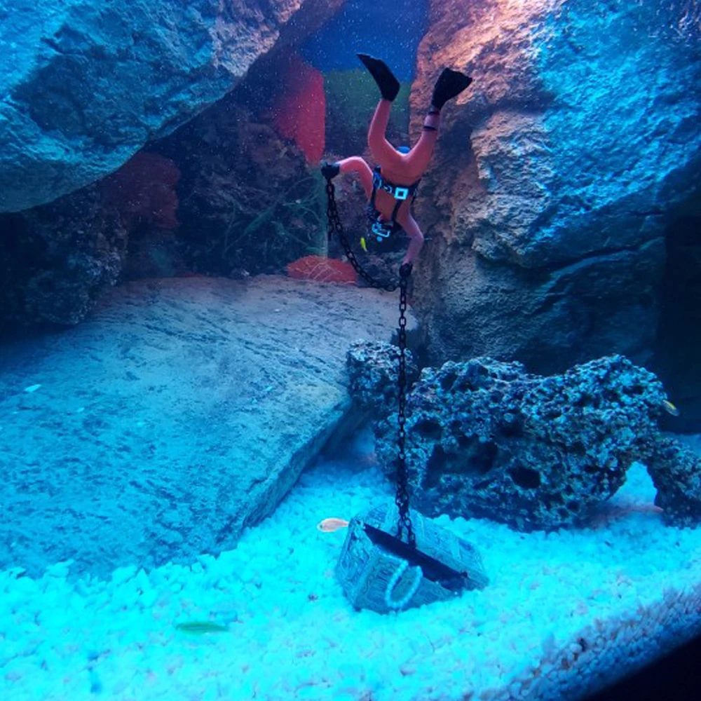 Schatztruhe, 1 Stück, Aquarium-Dekorationen, Schatzjäger, Aquarium-Ornament, Aquarium-Dekoration,