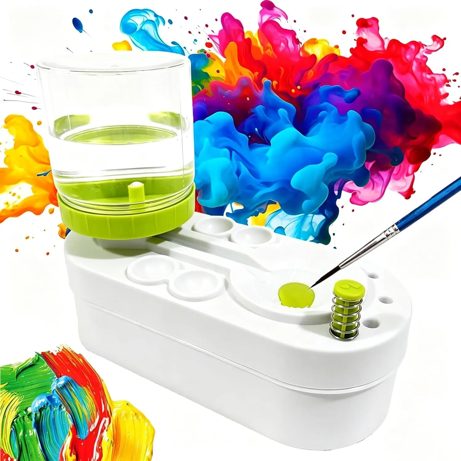 

2025 Paint Brush Cleaner with Water Circulation, Pre-Assembled, for Watercolor & Oil Paint, Gift for Artists