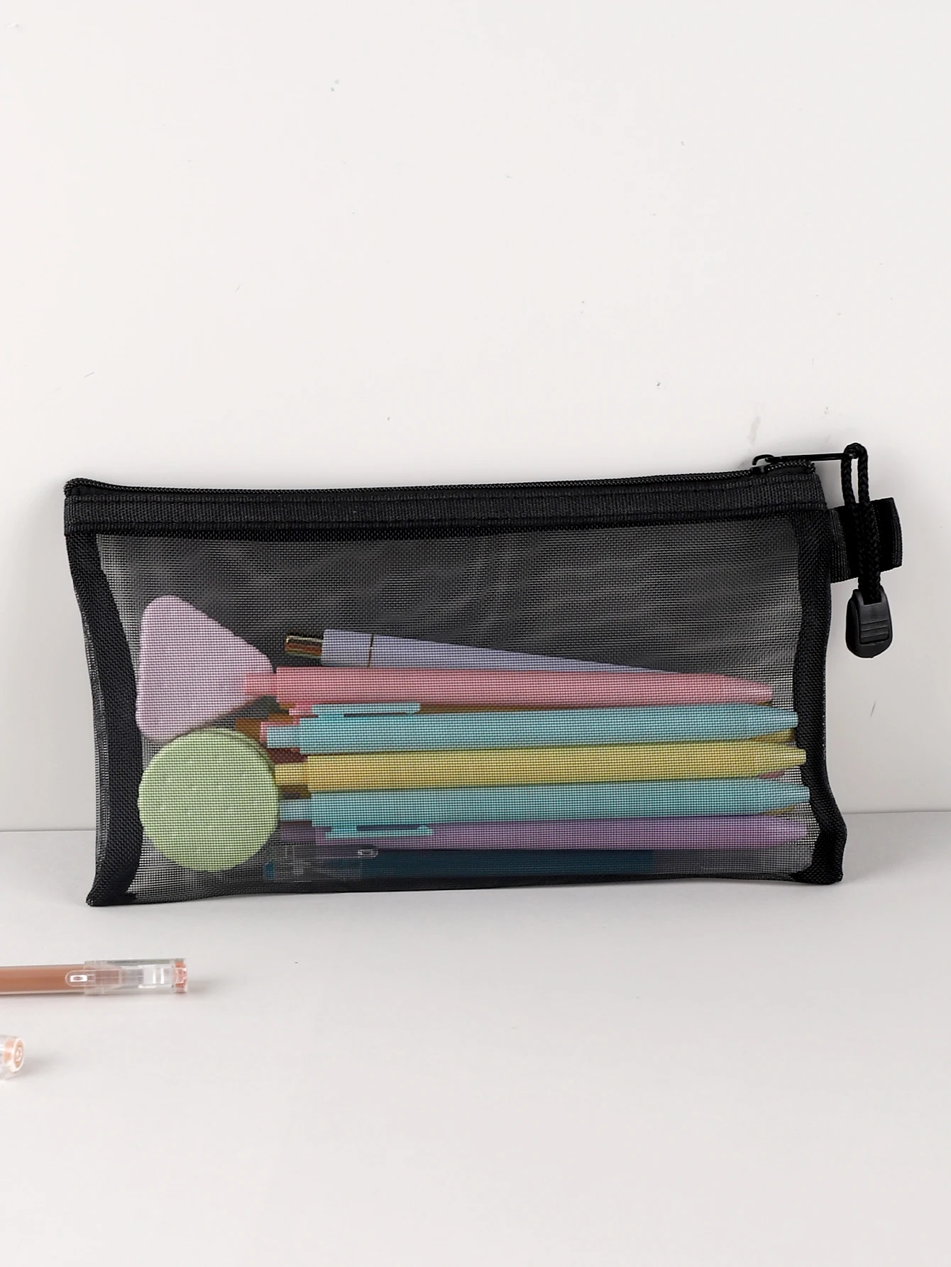 1pc Transparent Mesh Bleistift Fall Große Kapazität Bleistift Fällen Schreibwaren Bleistift Beutel Schule Nützliche Zurück-zu-Schule bleistift Fall